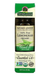 Nature's Answer 100% Pure Lemongrass Essential Oil 15ml - Non-GMO, Gluten-Free, organic oil for wellness